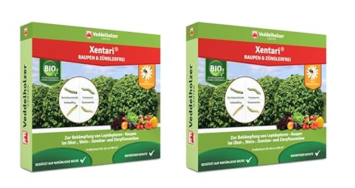 Veddelholzer Xentari® 16 x 2g Raupen & Zünslerfrei gegen Buchsbaumzünsler, Raupen & Schadraupen. Xentari Raupenfrei Buchsbaumzünsler Spritzmittel Bio Landbau geeignet Nicht Bienengefährlich von Veddelholzer
