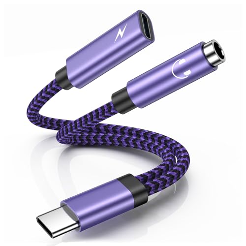 USB C Kopfhörer Adapter und Laden,2-in-1 Type C auf 3.5mm Klinke Adapter,USB C zu 3.5mm Klinke Schnellladung Adapter USB C Auf Klinke für Samsung Galaxy A55 A54 A15 A35 S24 S23 S22 S21,Google Pixel von Vedfoad