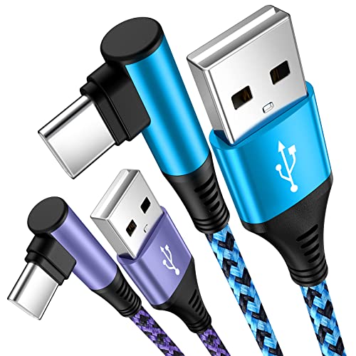 USB Typ C Kabel 1.8M 2Stück,Ladekabel USB C Schnellladekabel 90 Grad Winkel USB C Kabe Handy Ladekabel für Samsung Galaxy A14 5G/A13/A54/A53/A34/S24/S23/S22/S21/S10/A52s/Z Flip 5,Huawei P60/P50,Xiaomi von Vedfoad