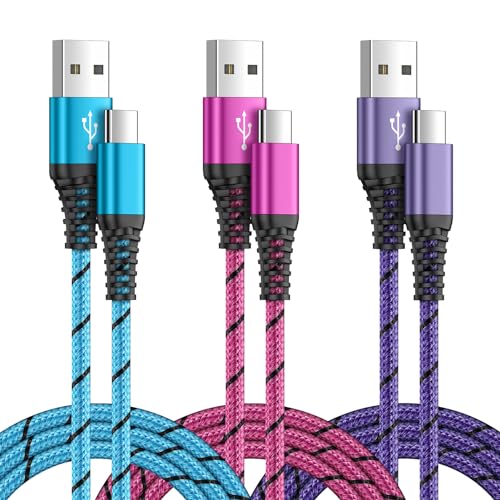 USB Typ C Kabel Schnellladekabel für Samsung Galaxy A55/A54/A15/S24/S23/S22/S21/S10/A34/A53/A33/A52,[3 Stück 0.9M] USB C Handy Ladekabel Fast Charge USB C Datenkabel für Google Pixel,Xiaomi,Huawei von Vedfoad