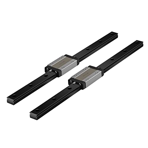 Veekaft 2 Sätze Schwarze Beschichtung MGR Schiene MGR12 Miniatur-Linearführung 300 mm mit MGN12H Schlitten, geeignet für 3D-Drucker CNC (300mm,MGN12H,2) von Veekaft