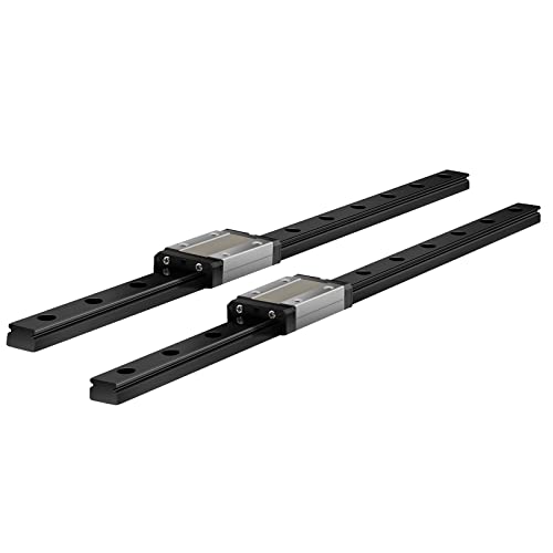 Veekaft 2 Sätze Schwarze Beschichtung MGR Schiene MGR9 Miniatur-Linearführung 400 mm mit MGN9H Schlitten, geeignet für 3D-Drucker CNC (400mm,MGN9H,2) von Veekaft
