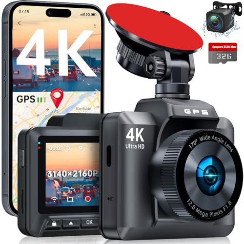 Dashcam Auto Vorne Hinten 4K+1080P, Dashcam Auto mit GPS WiFi, Dual Auto Kamera mit 170° Weitwinkel,24H Parküberwachung,Super Nachtsicht WDR,G-Sensor,Loop-Aufnahme,APP Steuerung,32GB - Schwarz/Rot Dashcam Auto Vorne Hinten 4K+1080P, Dashcam Auto mit GPS WiFi, Dual Auto Kamera mit 170° Weitwinkel,24H Parküberwachung,Super Nachtsicht WDR,G-Sensor,Loop-Aufnahme,APP Steuerung,32GB - Schwarz/Rot von Veement