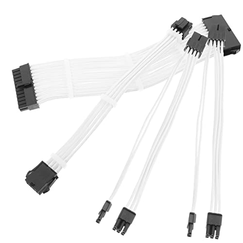 Veemoon Verlängerungskabel-Set Mit Starker Leitfähigkeit 20 cm ATX-kabelverlängerungen Weißes Gpu-Kabel von Veemoon