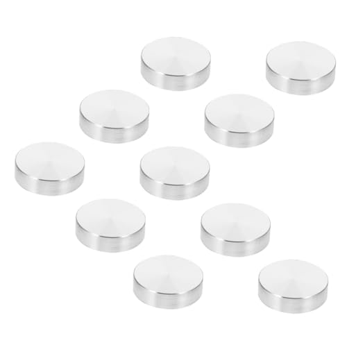 Veemoon 10 Stücke Runde Aluminium Kuchen Glas Tisch Hardware Aluminium Runde Platte Aluminium Disc Runde Metall Platte Silber Aluminium Legierung von Veemoon