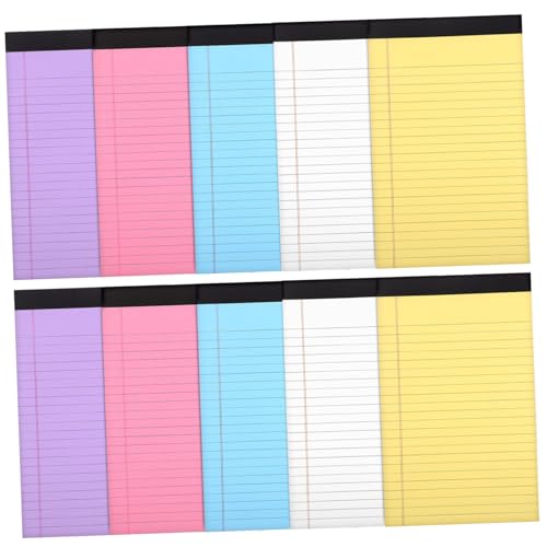 Veemoon 10Er-Packung Farbiger Notizblock Notizbuch Notizblöcke für die Arbeit legal regiert treffen Server-Notizblock Mini-Notizblöcke Nette Notizpolster Kratzpad Papier von Veemoon