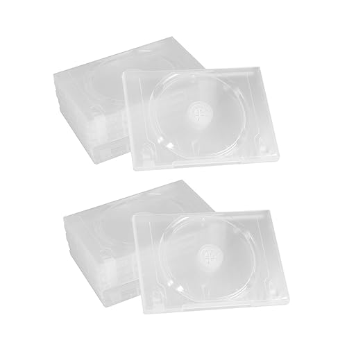 Veemoon 12st Cd-hülle Schmale Jewel Cases Cd DVD Speichermappe Aufbewahrungstasche Klarer Binder Standard Jewel Cases 2 Schmuckkästchen Cd-DVD-etui Weiß Verpackung Plastik Schlank von Veemoon