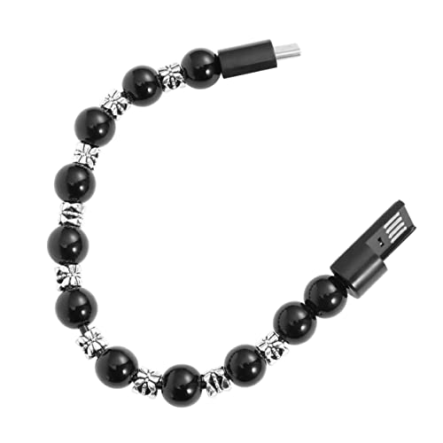 Veemoon 1Stk USB Datenkabel Armband Handyladegerät schnelles Laden USB-B-Kabel armschlinge Ladekabel Armband Perlenarmband-Ladegerät tibetanisches Silber Datenleitung Armbandring von Veemoon