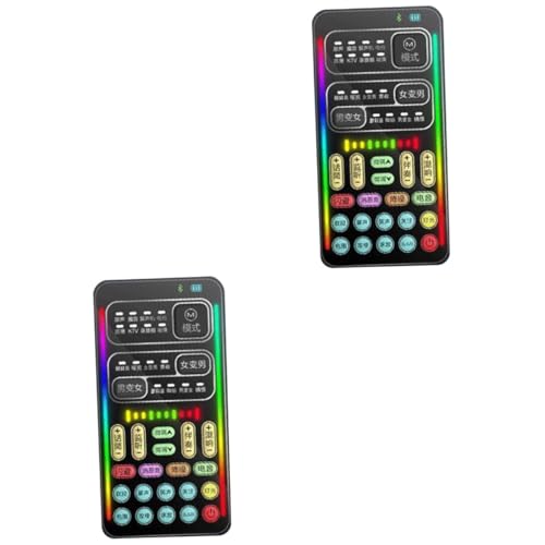 Veemoon 2 Sätze Mini-soundkarte Sound-Effekt-Maschine Mehrzweckwerkzeug Mini- Stimmveränderndes Gerät Computer-soundkarte Tonmischer Handy-soundkarte Plastik Kind Mikrofon Tragbar von Veemoon