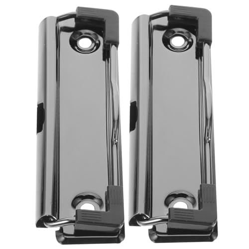 Veemoon 2 Stück Klemmbrett liefert Karabinerhaken schwere Ausführung Clips Clips Büro Metallische Aktenklemmen Metallklammern für Ordner Clip-Board-Clips Clips für Dokumenttafeln Abs Black von Veemoon