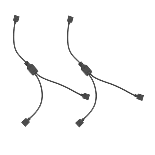 Veemoon 2 Stück Motherboard-Synchron isator ARGB -Adapter Systemplatine Verlängerungskabel RGB Header Splitter Interne Steckerverlängerungskabel argb-kabel Plastik Black von Veemoon