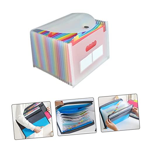 Veemoon 24 Quittungsorganisator Taschen-ordner-organizer Datei-organizer-tasche Groß Dateiorganisator Poly-datei-jacken Unterlagen Taschen-akkordeon-ordner Transparent Tragbar Weiß Plastik von Veemoon