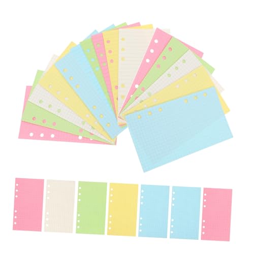 Veemoon 2Sätze Loseblatt Nachfüllpapier Liniertes Kariertes Planerpapier Bindeeinlagen für Kreatives Journaling Akademische Planung von Veemoon