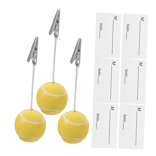 Veemoon 3 Stück Ball-memo-ordner Bildhalter Für Tische Kugel Büroklammer Bildhalter Für Schreibtisch Kartenhalter Platzieren Memohalter Desktop-fotohalter Yellow Kunstharz von Veemoon