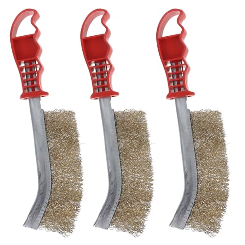 Veemoon 3 Stück Drahtbürste Camping Grill Schrubber Hochleistungs-grillschrubber Grillreiniger Grillrostbürste Grillbürste Aus Draht Bbq-tool Rot Verkupferter Stahldraht von Veemoon