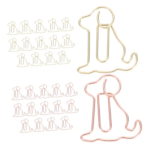 Veemoon 30 Stück Hundepapierclip Hochzeitsdekorationsclips Lesezeichen Schulklammern Bedruckte Heftklammern Lustige Metallclips Heftklammern Klein Büroklammern in Hundeform Eisen von Veemoon