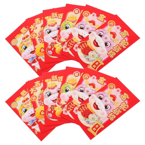 Veemoon 30Stücke Neujahrsumschläge Traditionelle Chinesische Rote Umschläge mit Cartoon Schlange Glücksgeldumschläge für Chinesische Neujahr für Hochzeiten und Festlichkeiten von Veemoon