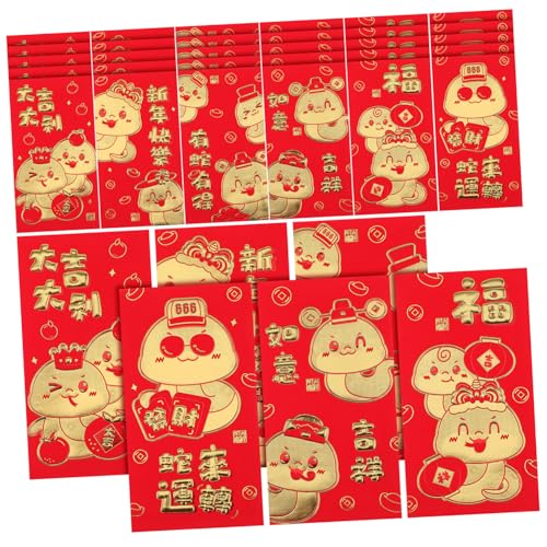 Veemoon 36 Stück Cartoon-Schlange-Tierkreis-roter Umschlag rotes Paket Party Gelegenheit Chinesische rote Umschläge, Glücksgeldumschläge chinesischer neujahrsdrache Papier Veemoon 36 Stück Cartoon-Schlange-Tierkreis-roter Umschlag rotes Paket Party Gelegenheit Chinesische rote Umschläge, Glücksgeldumschläge chinesischer neujahrsdrache Papier von Veemoon