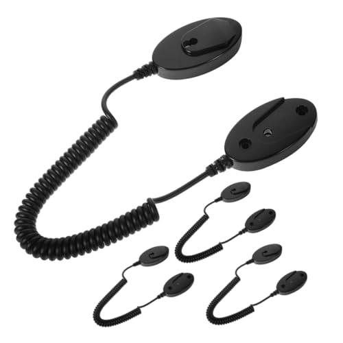Veemoon 4 Stück Anti-Hotlinking für Mobiltelefone Handy-Aufrollkabel mit Klebehaken Fernausziehbare Leine Fernbedienungsleine entfernte Wandhalterung Frühlingshalter Plastik Schwarz von Veemoon