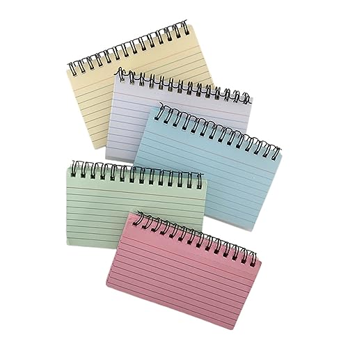 Veemoon 5 Stück Notizbuch Mini-Spiralnotizblock kleine Tagebuch-Notizblöcke Beachten Sie Pads spiralblock Mini-Notizblöcke gefüttert tragbares Schreibblock Notizpolster pp von Veemoon