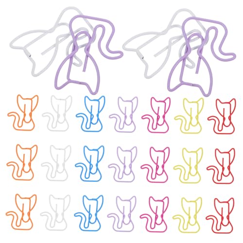Veemoon 50 Stück Katzen Büroklammern Mit Katzenmotiv Bürobedarf Katzen Buchmarker Büroklammerhalter Mini Büroklammern Katzen Seitenmarker Niedliche Binderclips Dekorative von Veemoon