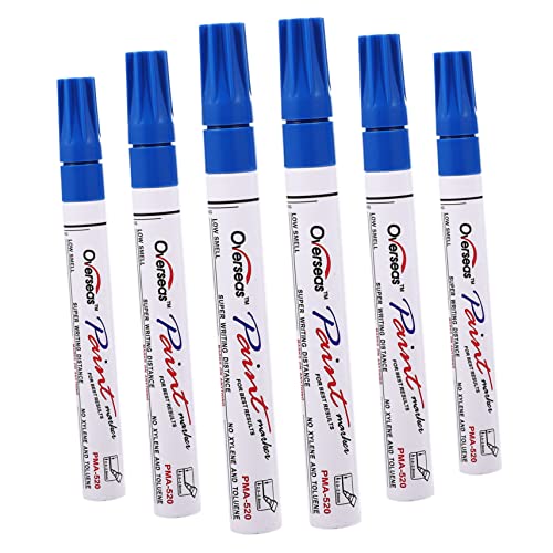 Veemoon 6 Stück Malstift schreibkladde platube stift marker wachsstift fluoreszierende stifte werkzeug Zubehör für Wachsfüller für Autolacke Auto Markierstift Malerei Versorgung Blue von Veemoon