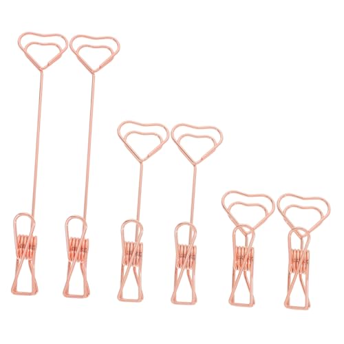 Veemoon 6 Stück Memorandum -Halter tischdeko hochzeit Schreibtischklammer für Notizen Memo-Clip-Halterständer Notizhalter für Büroklammern Ausweishalter Stahldraht Rose Gold von Veemoon