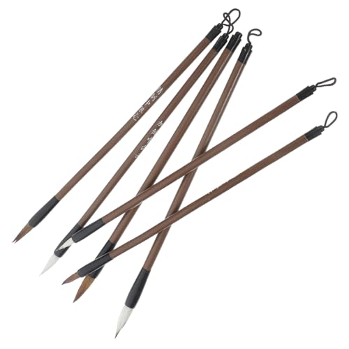Veemoon 6 Stück Pinselset kaligraphiestift calligraphy Schreibpinsel-Set Bußgeld kalligraphie malerei Pinsel-Kit schreibwaren Studenten-Tintenpinsel Wiesel Haarpinsel Stift Wolfshaar Brown Veemoon 6 Stück Pinselset kaligraphiestift calligraphy Schreibpinsel-Set Bußgeld kalligraphie malerei Pinsel-Kit schreibwaren Studenten-Tintenpinsel Wiesel Haarpinsel Stift Wolfshaar Brown von Veemoon