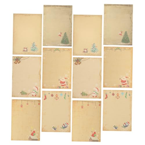 Veemoon 72 Blatt Weihnachtsbriefpapier Briefpapiere Antiquität Schreiben Von Papieren Party Urlaub Retro-briefpapier Einladung Noel Weihnachten Brief Aus Papier Briefe von Veemoon