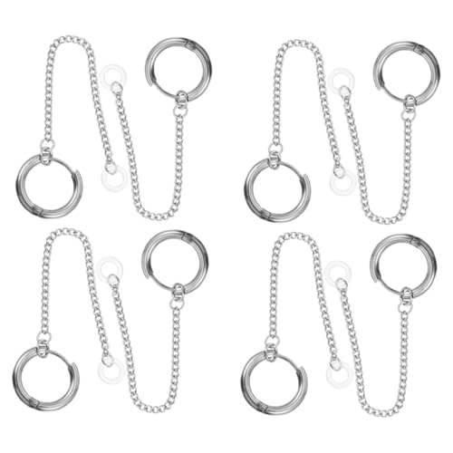 Veemoon 8 Stück Anti Verlust Ohrringe Sport Ohrringe Kopfhörer Anti Verlust Kette Kopfhörer Anti Verlust Kette Ohrring Ohrring Clip Anti Verlust Gerätehalter Silber Titanstahl von Veemoon