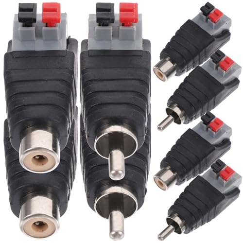 Veemoon 8Stücke Adapter Lautsprecherkabel Cinch Adapter für Audiogeräte DVD Fernseher Kompatibilität Langlebig Verschleißfest Veemoon 8Stücke Adapter Lautsprecherkabel Cinch Adapter für Audiogeräte DVD Fernseher Kompatibilität Langlebig Verschleißfest von Veemoon