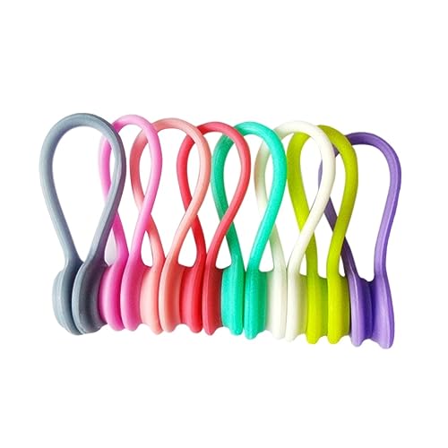Veemoon 9Stücke Teiliges Magnetische Kopfhörer Organizer aus Silikon Flexibler Kabelhalter für Schreibtische Handtaschen Zufälligen für Kabelmanagement von Veemoon