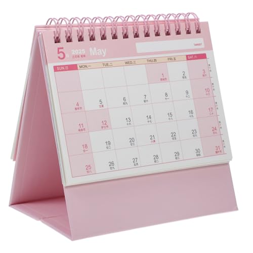 Veemoon Ästhetischer Schreibtischkalender Flip Stehkalender Für Büro Und Zuhause Monatsübersicht Ab September Bis Zartem Kirschblütenrosa S von Veemoon