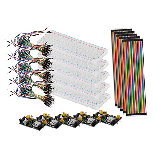 Veemoon Breadboard mit Netzteilmodul Jumper Drähte Kabel Steckbrett für DIY Projekte Lernset für Elektronik Experimente für Schule Veemoon Breadboard mit Netzteilmodul Jumper Drähte Kabel Steckbrett für DIY Projekte Lernset für Elektronik Experimente für Schule von Veemoon