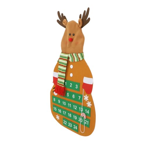 Veemoon Countdown bis Weihnachten Weihnachts-Countdown-Kalender Gefühlt hängend dein drinnen weihnachtsdeko weihnachtsgeschenke Adventskalender advents wandkalender Filzstoff Brown von Veemoon