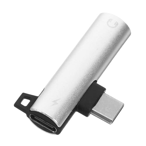 Veemoon Digitaler Audioadapter Kopfhörerzubehör Kopfhörer Zubehör Audiokonverter kopfhöreradapter typ c Kopfhörerteil Mikrofonkonverter Aluminiumlegierung Silver von Veemoon