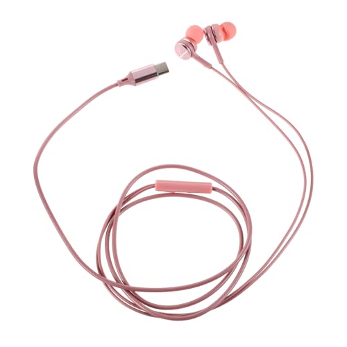 Veemoon Geräuschkranzmusikkopfhörer Kabelgebundene Telefon -Ohrhörer Ohrknospen USB C. geräuschisolierende Ohrstöpsel Kabelbass -Ohrhörer Ohrhörer mit Draht Kieselgel Rosa von Veemoon
