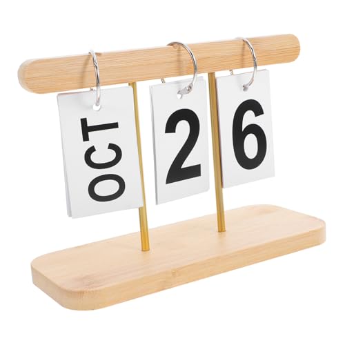 Veemoon Holzflop -Kalender Vintage -Kalender Kalender umblättern süßer Kalender Flip- Kalender aus Holz Dekorativer Schreibtischkalender Holzkalender-Flip Desktop-Kalender Papier von Veemoon