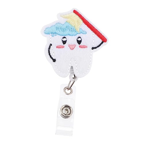 Veemoon ID-Schnalle aus Filz slico kuschelig geschenkeidee id card holder merksam Patch Clips einziehbare Ausweishalter geformt ausziehbare Ausweishalter Lustige Abzeichenrolle Abs Blue von Veemoon