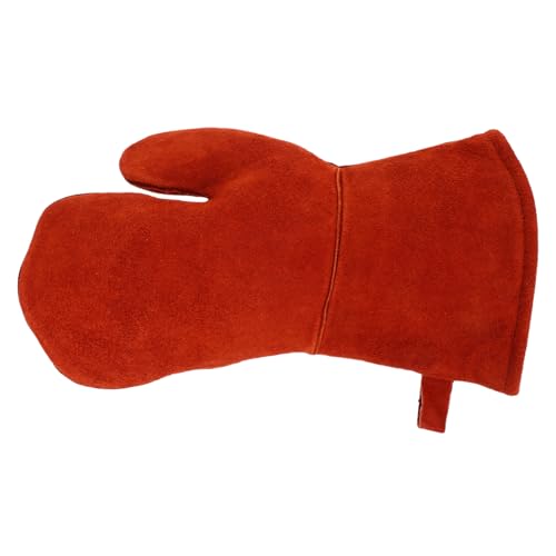 Veemoon Isolierhandschuhe Für Hohe Temperaturen Ofenhandschuhe Ofengrillhandschuhe Für Männer Grill Hitzebeständige Handschuhe Grillhandschuhe Hitzebeständiges Kochen Brown Rindsleder von Veemoon