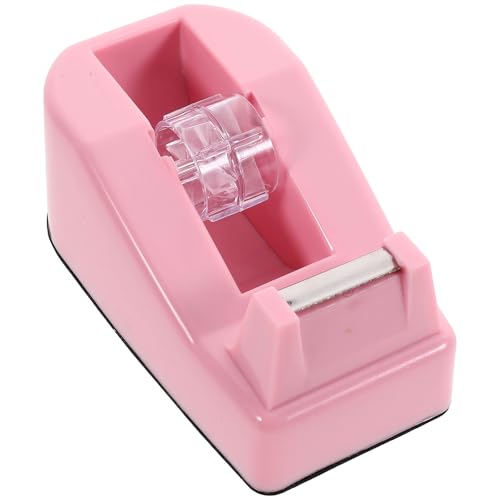 Veemoon Kleiner Desktop Klebeband Halter, Tragbarer Klebebandabroller Kawaii Klebeband Schneide Rosa Klebebandabroller Nachfüllbarer Abroller Wärmebandabroller Plastik für Schule, Büro, Zuhause von Veemoon