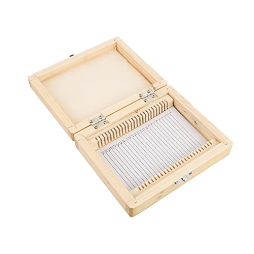 Veemoon Mikroskop Gleithalter Holz Aufbewahrungsbox mit Fächern Nummerierte Objektträger Box für Labor Stabile Konstruktion mit Metallverschluss Scharnieren für Sichere Veemoon Mikroskop Gleithalter Holz Aufbewahrungsbox mit Fächern Nummerierte Objektträger Box für Labor Stabile Konstruktion mit Metallverschluss Scharnieren für Sichere von Veemoon