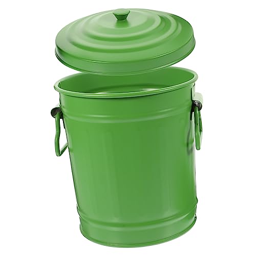 Veemoon Mülleimer Mit Griff Müllbehälter Abfall Mülleimer Mit Deckel Behälter Mit Deckel Kleiner Mülleimer Müll- Und Recyclingbehälter Container Miniatur-mülleimer Mülltonne Eisen Green von Veemoon