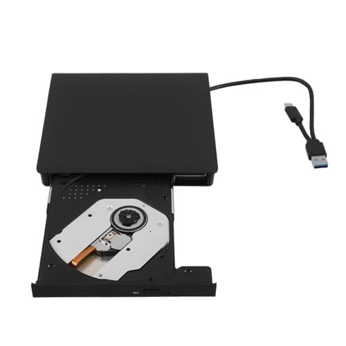 Veemoon Rekorder mit optischem Laufwerk CD-Laufwerk externer USB DVD-Laufwerk DVD-Player für Laptop CD Laufwerk tragbarer CD-Player CD-Leser für Laptop CD-Player tragbar Plastik Schwarz von Veemoon