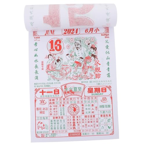 Veemoon Wandkalender Chinesischer Kalender für Zuhause Traditioneller Heimhängekalender mit Zufälligem Cover Übersicht Langlebiges Praktische Wanddekoration von Veemoon
