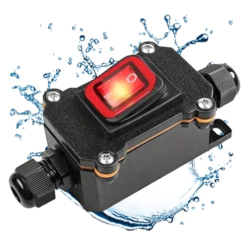Wasserdicht 12 V DC 20A Inline-Kabelschalter mit rotem LED-Rocker-Taste, Hochstrom-Stromregelschalter für Automobil-, Meeres- und Außenbeleuchtung Wasserdicht 12 V DC 20A Inline-Kabelschalter mit rotem LED-Rocker-Taste, Hochstrom-Stromregelschalter für Automobil-, Meeres- und Außenbeleuchtung von Veesper