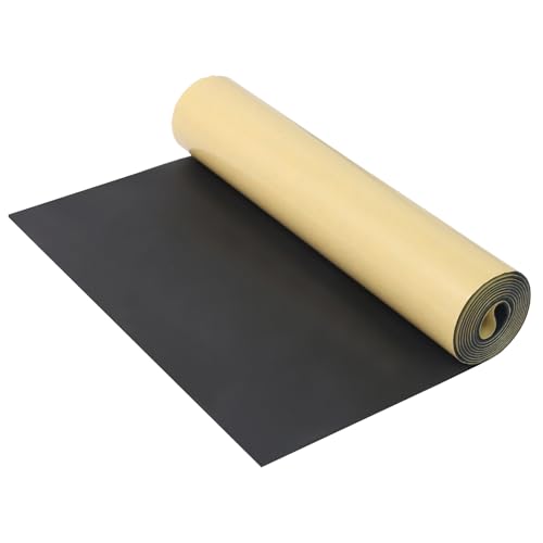 Vefhby Schaumstoffplatte Selbstklebende, Schaumstoff Selbstklebend 300mm x 1.5mm x 1.5m Neopren Multifunktions Dämmmatte, Schaumstoffrolle Rutschfest Isolierung Stoßdämpfung Akustikmatte (Schwarz) von Vefhby