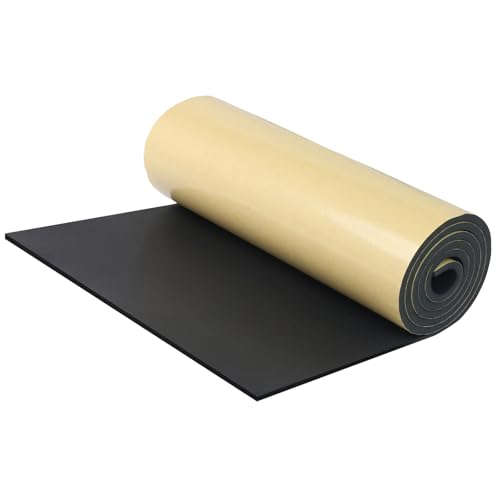 Vefhby Schaumstoffplatte Selbstklebende, Schaumstoff Selbstklebend 300mm x 3mm x 1.5m Neopren Multifunktions Dämmmatte, Schaumstoffrolle Rutschfest Isolierung Stoßdämpfung Akustikmatte (Schwarz) von Vefhby