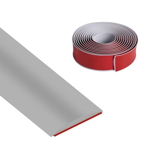 Vefhby Übergangsleiste Selbstklebend, 4cm x 3m Vinyl Übergangprofil Selbstklebend, Bodenleiste Abdeckleiste zum Verbinden von Bodenlücken Bodenleiste Fußböden(Grau) von Vefhby