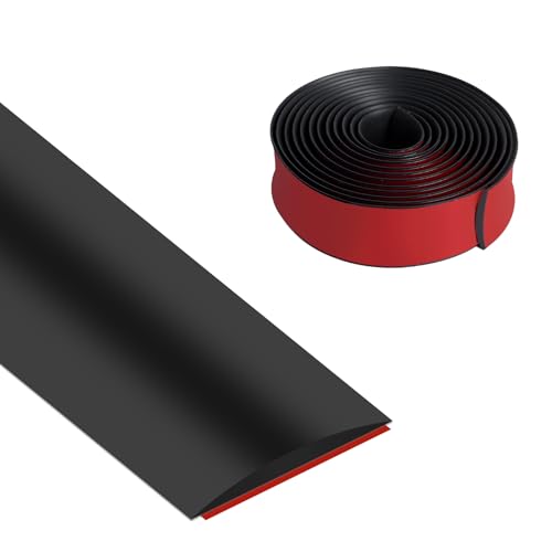 Vefhby Übergangsleiste Selbstklebend, 4cm x 3m Vinyl Übergangprofil Selbstklebend, Bodenleiste Abdeckleiste zum Verbinden von Bodenlücken Bodenleiste Fußböden(Schwarz) von Vefhby